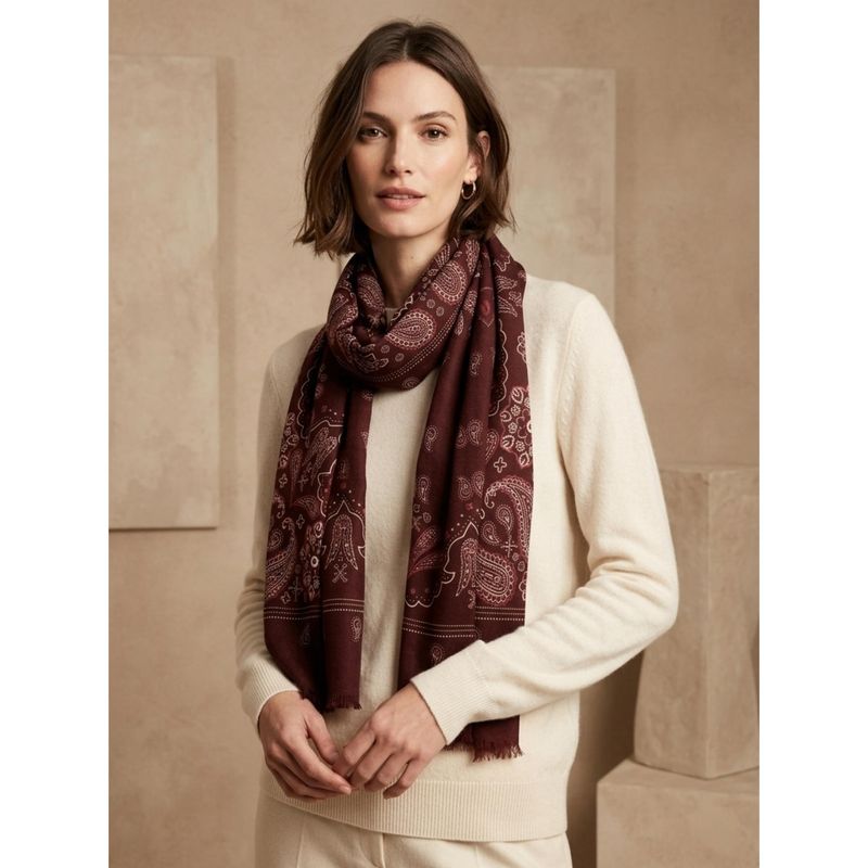 C311 Skjerf viscose  - burgunder
