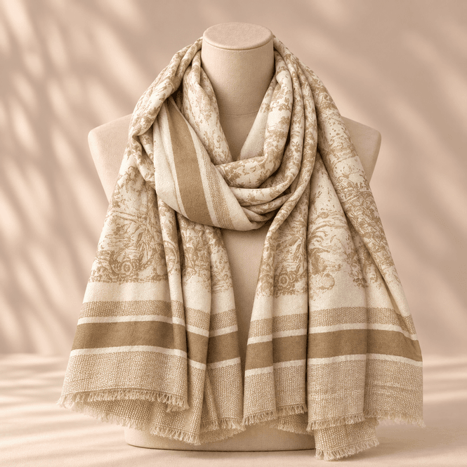 Hovedbilde RE-J61 Skjerf viscose - taupe/beige