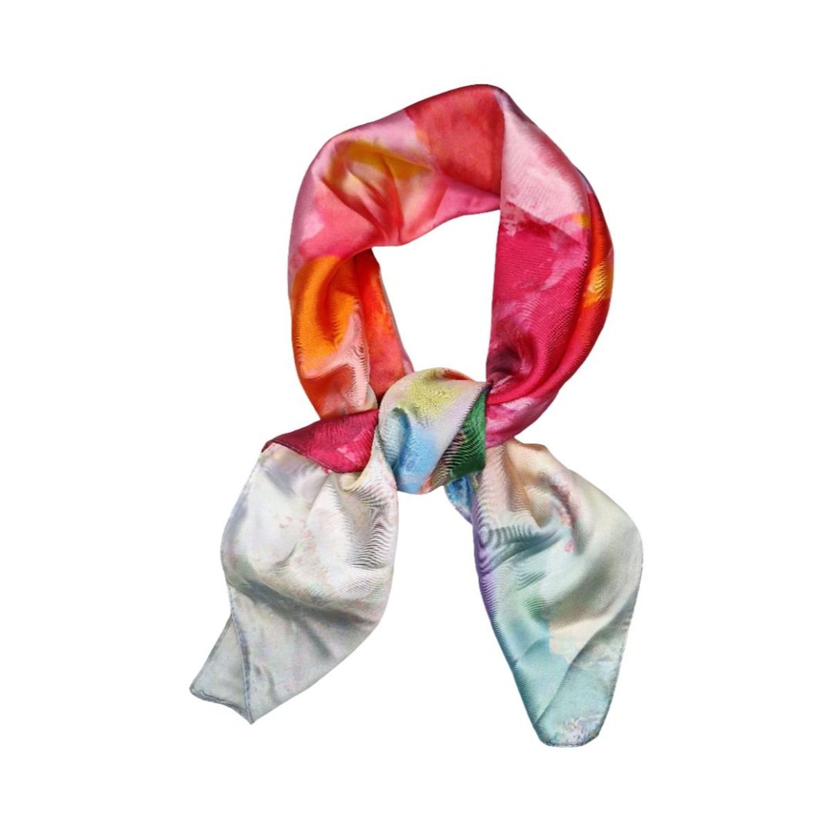BS149 Lite skjerf silkemix blomster - orange