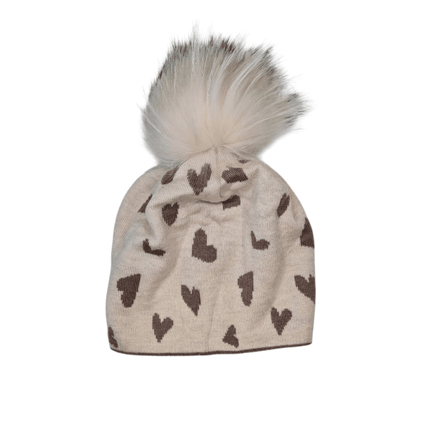 Hovedbilde YY09 Lue hjerte ullmix - beige