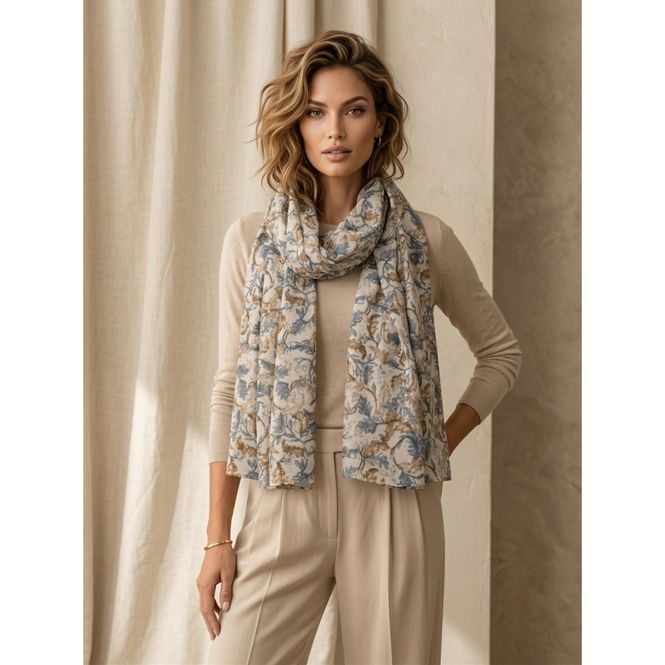 Hovedbilde C308 Skjerf viscosemix - beige