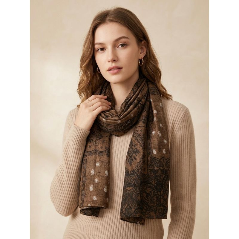 C302 Skjerf viscose  - brun