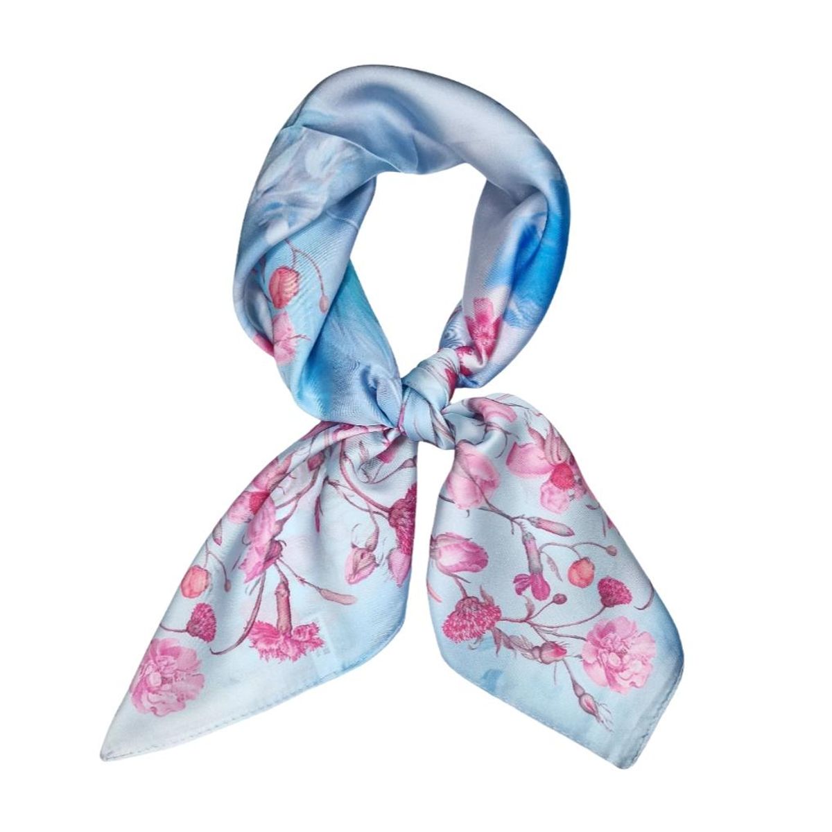 C38328-45 Lite skjerf blomster - blå