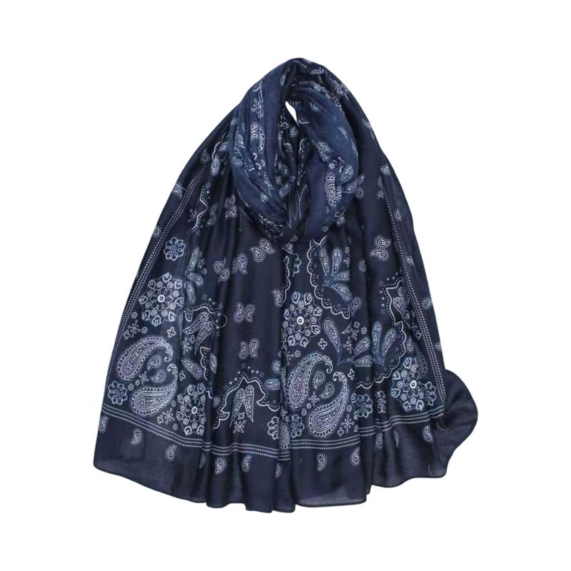 C311 Skjerf viscose  - marine blå