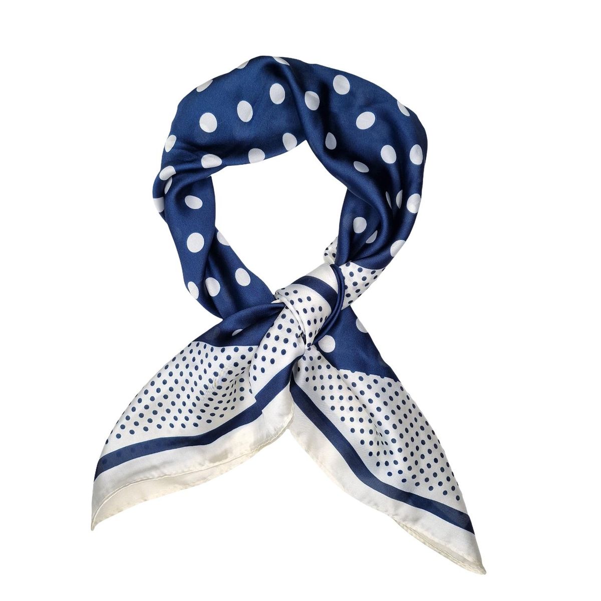 RE-JS47 Lite skjerf polka silke/viscose - blå