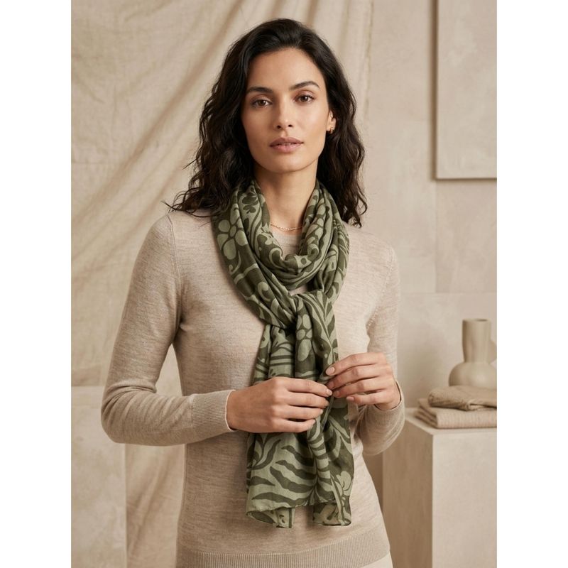 C301 Skjerf viscose  - grønn army