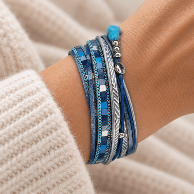 Hovedbilde Armbånd blå/sølv 2150