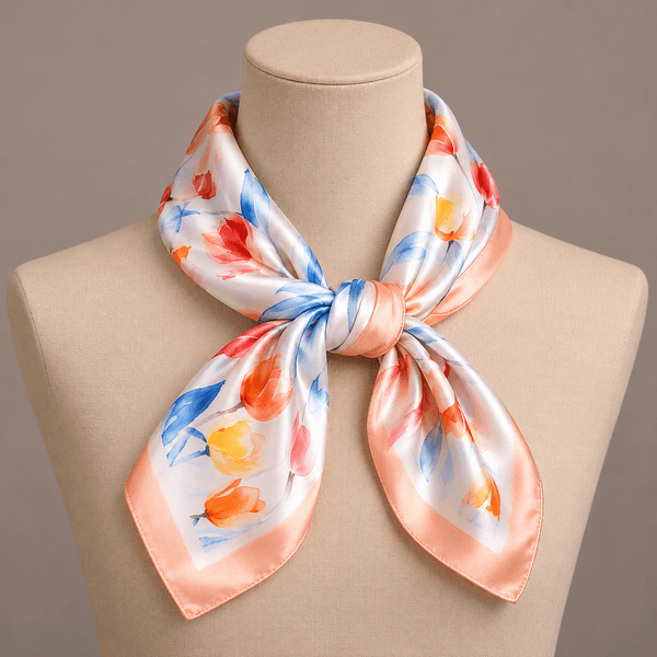 Hovedbilde 18221 Lite skjerf silkelook tulip - orange