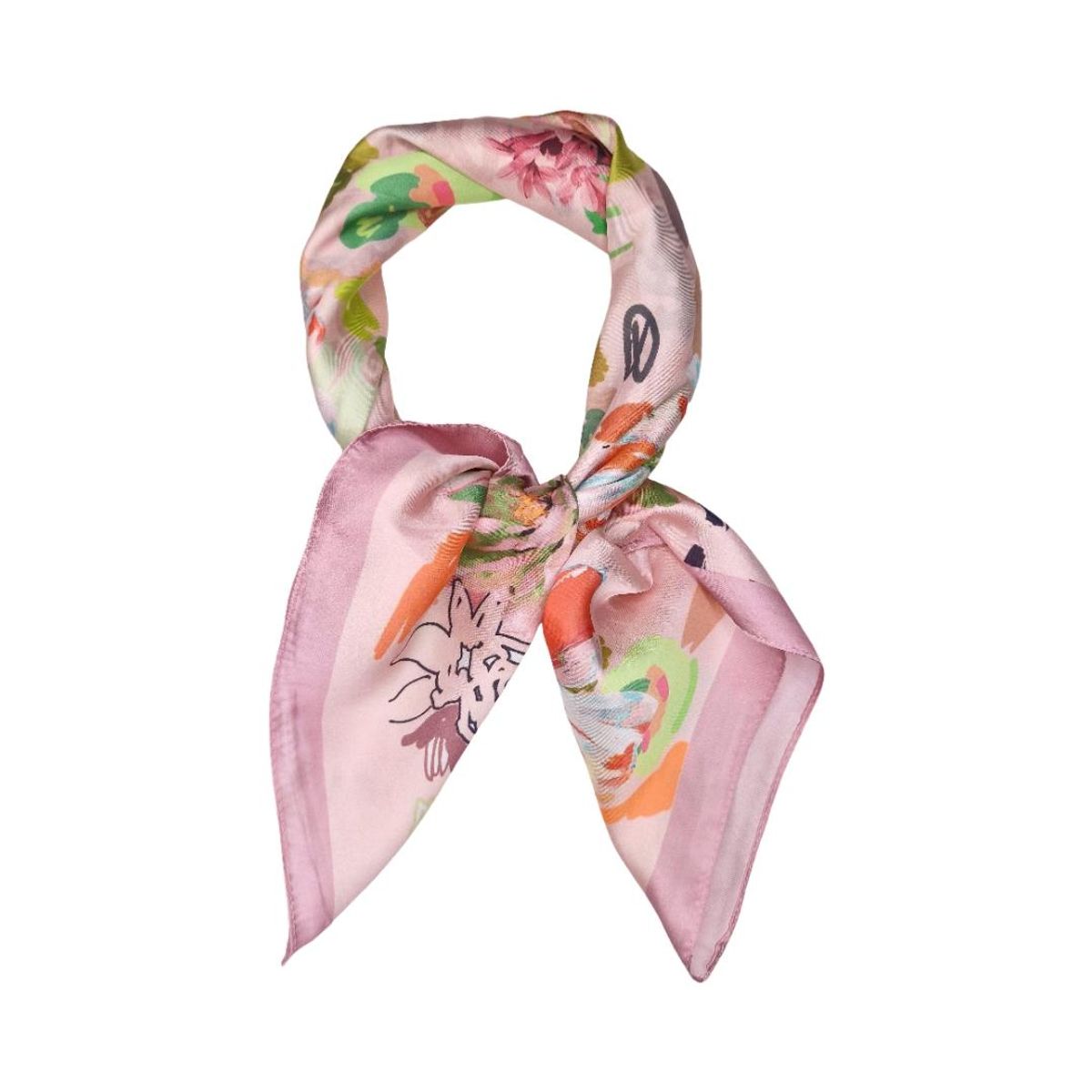 C012 Lite skjerf silkelook - rosa