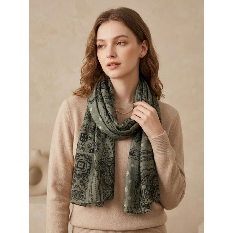 C302 Skjerf viscose  - army grønn