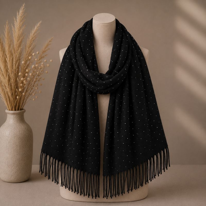 RE-X15 Skjerf mellomtykk viscose - sort