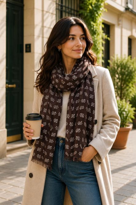 Hovedbilde BA4225 Skjerf viscosemix - brun