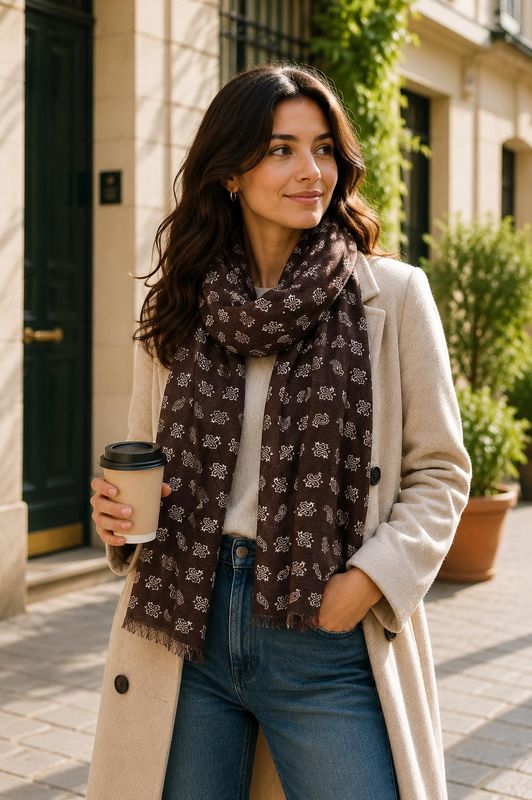 BA4225 Skjerf viscosemix - brun