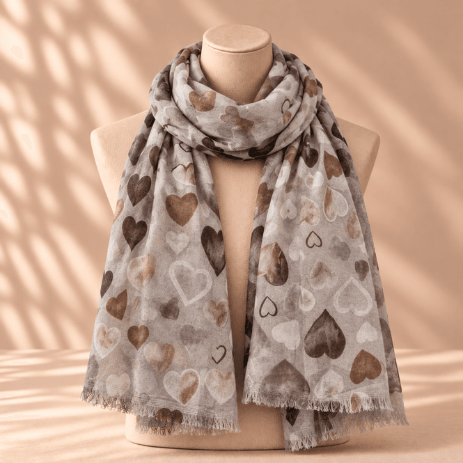 Hovedbilde FA11104 Mellomtykt skjerf ullmix - beige
