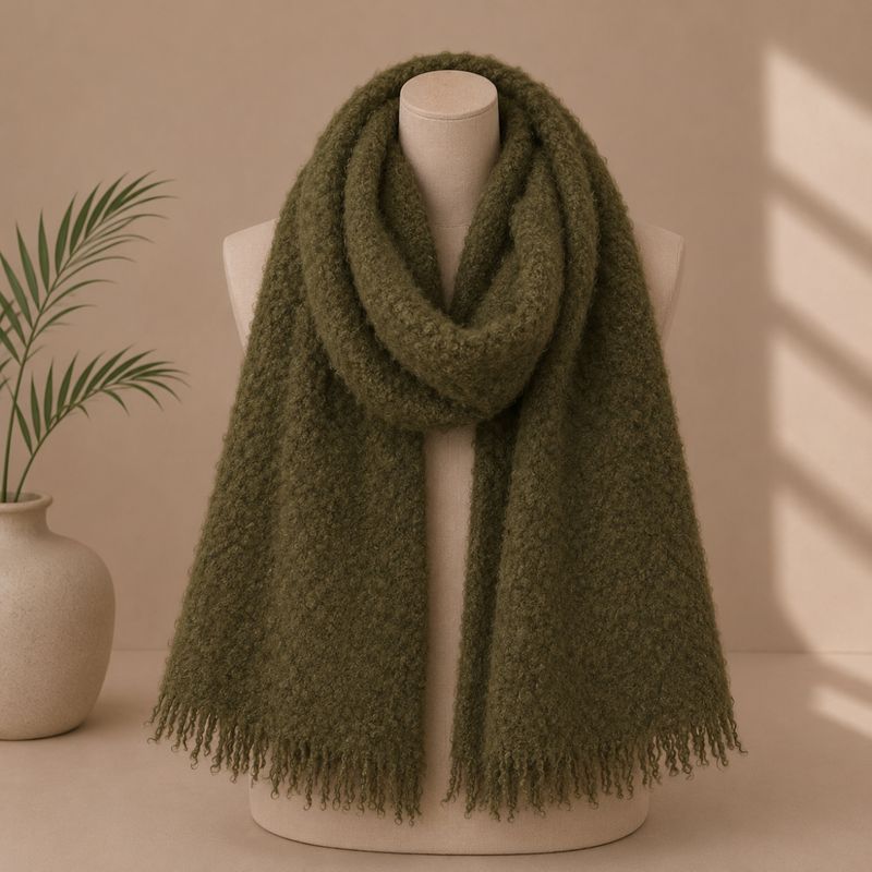 RE-L61 Skjerf ullmix frotte - grønn