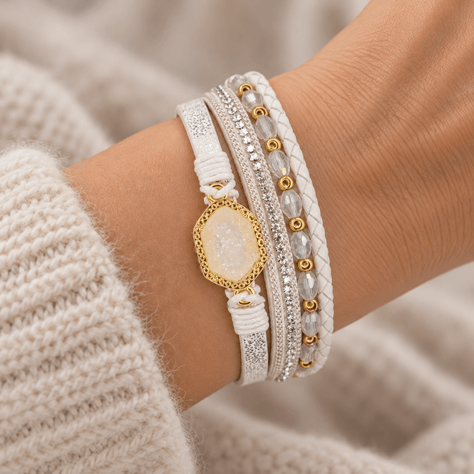 Hovedbilde Armbånd hvit/gull 2306