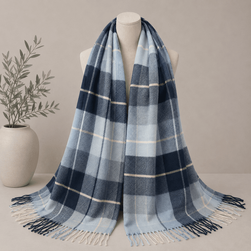 RE-L54 Skjerf mellomtykk viscose - lysblå