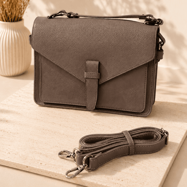 Hovedbilde FL2527 veske imitert skinn - taupe/fonce