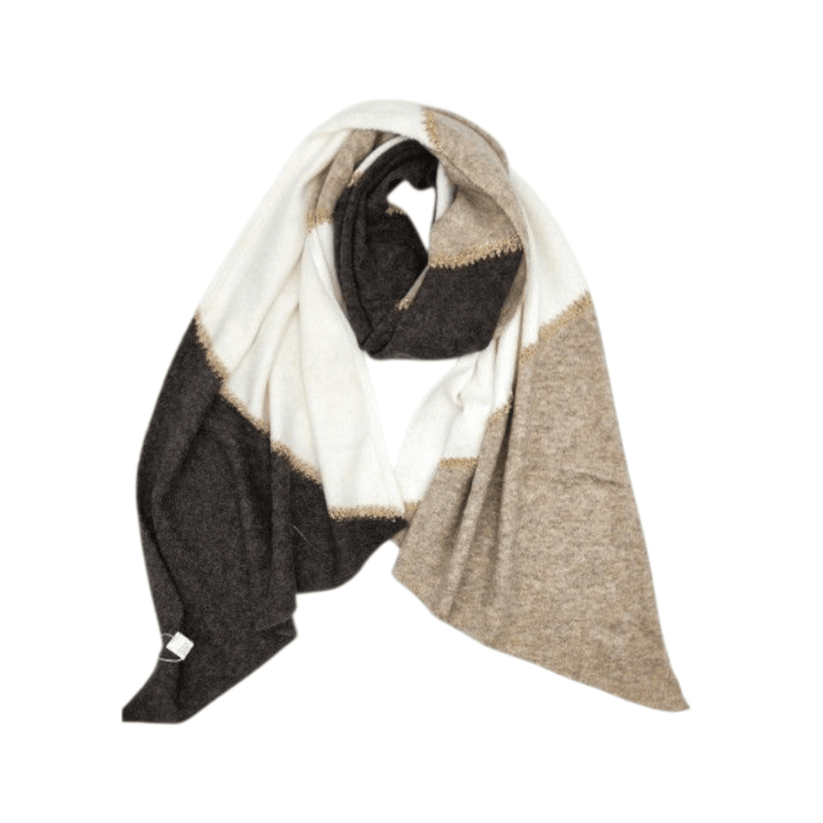 WZY-26058 Skjerf ullmix  - mørk brun