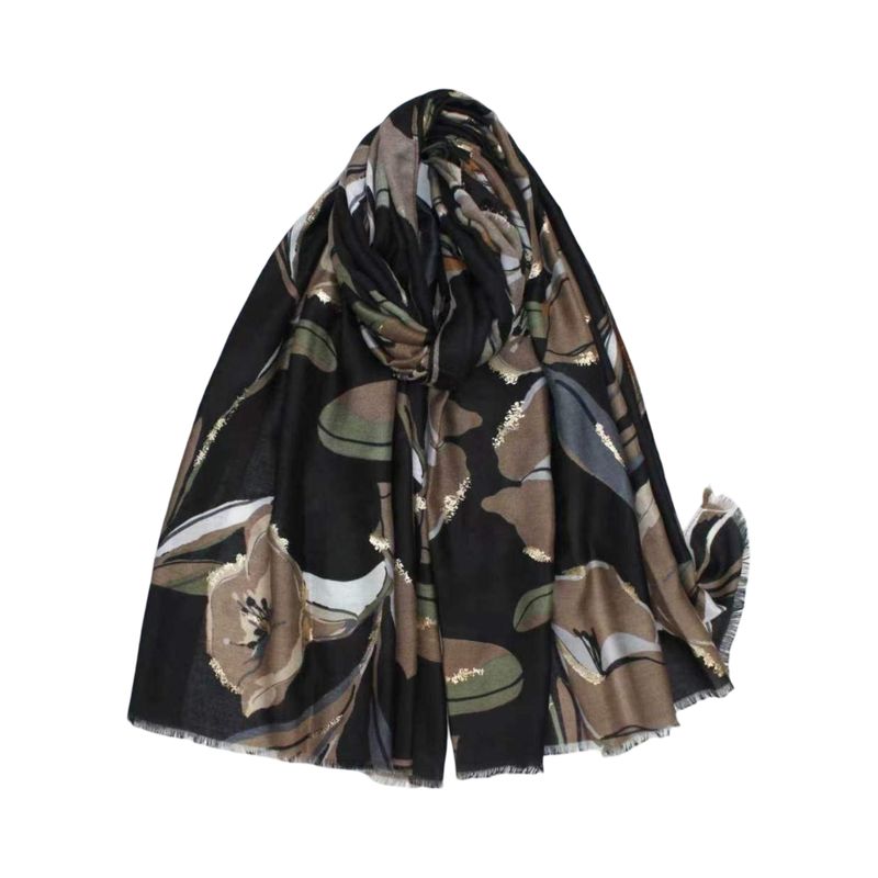 C318 Skjerf viscose  - sort