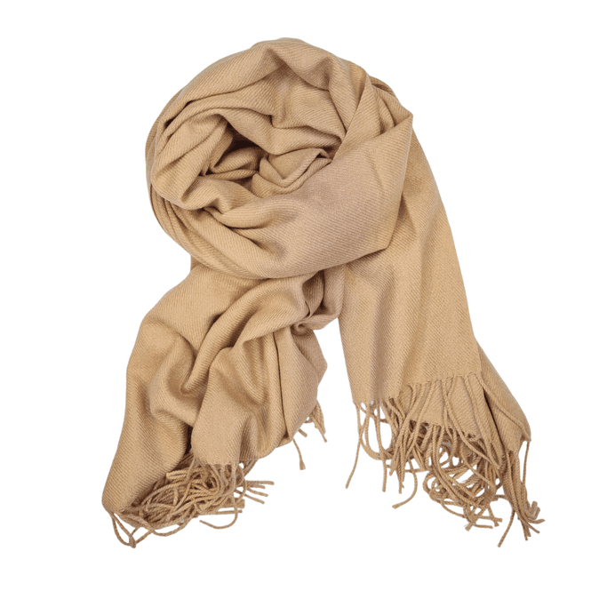 Hovedbilde 412 Ensfarget skjerf i viscose - lys camel brun