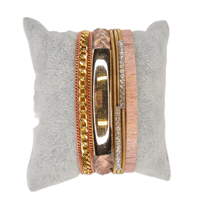 Hovedbilde Armbånd rosa/gull 2137