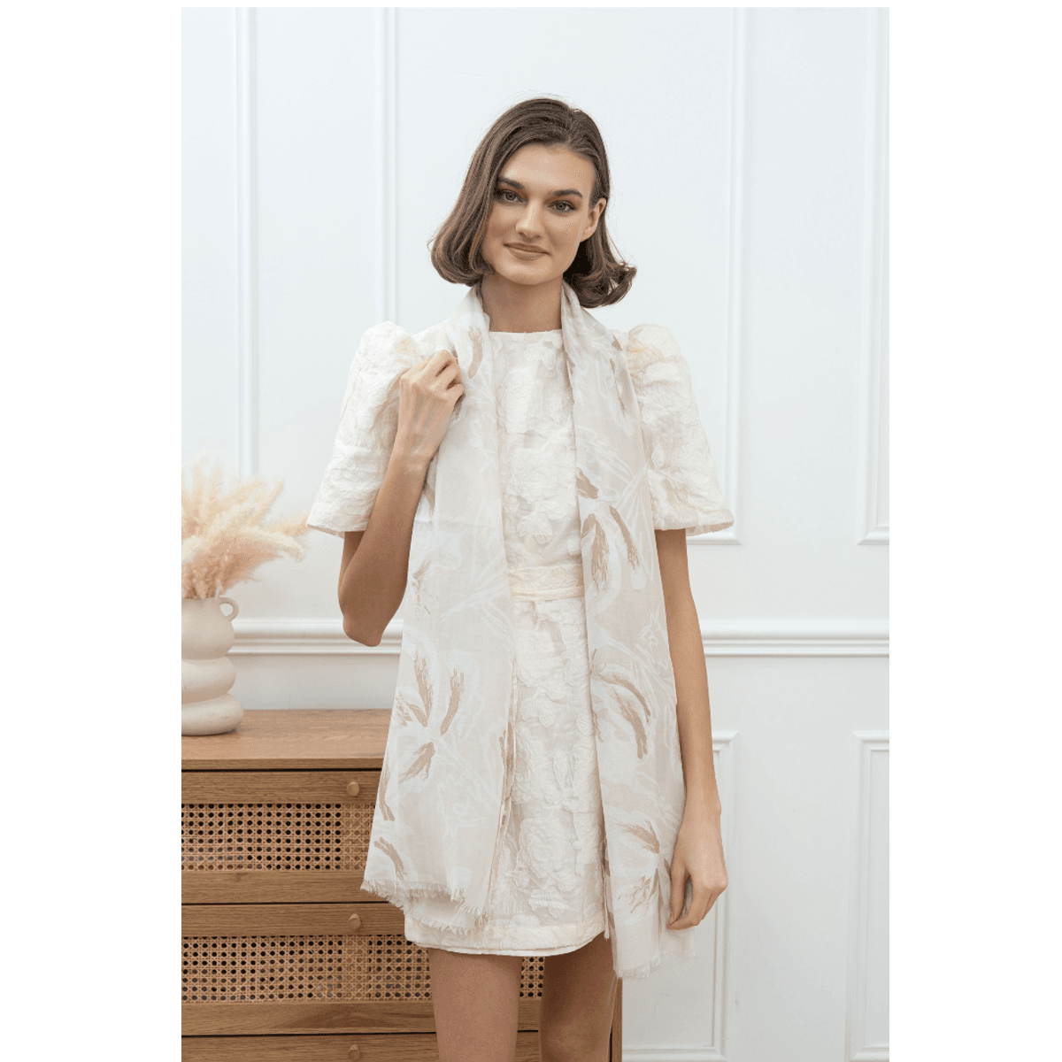 FC97 Skjerf viscose/bomull - beige
