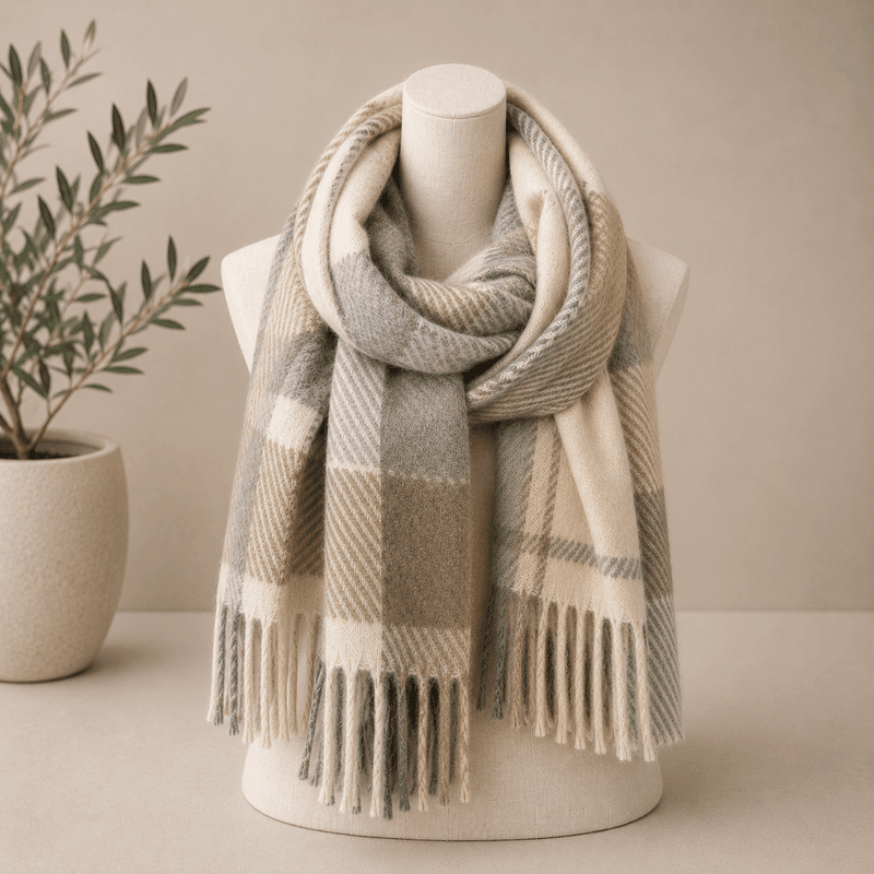 RE-L37 Skjerf ullmix - beige
