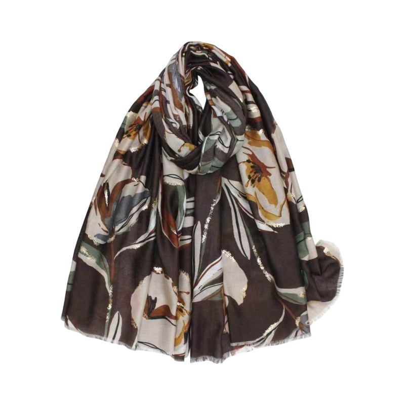 C318 Skjerf viscose  - brun