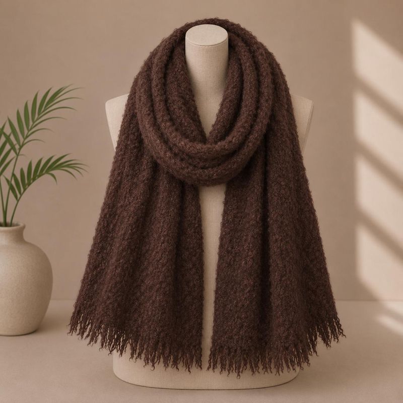 RE-L61 Skjerf ullmix frotte - brun